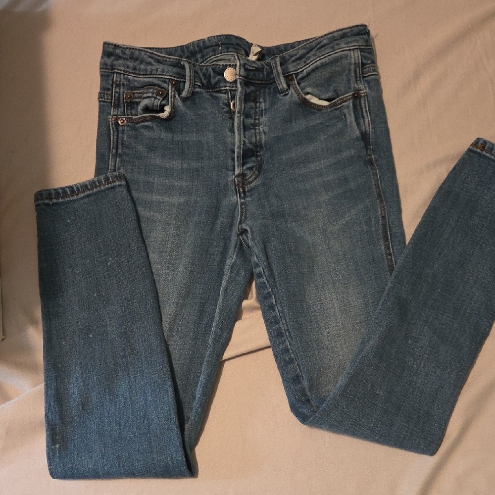 Free People Blue Skinny Jeans Classic Style